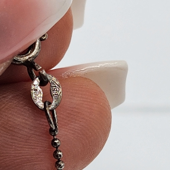 925 Sterling Silver Necklace with Sapphire Pendant BSI made in Italy - Picture 6 of 9